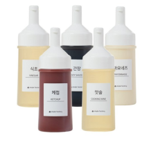 흐르지 않는 원터치 소스통 5개, 250ml